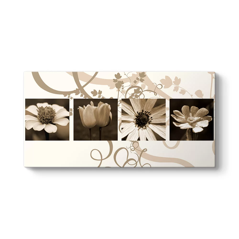 Brown Flowers Tablosu - Model 5